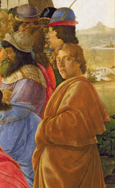 Detail van de Aanbidding der Wijzen door Sandro Botticelli